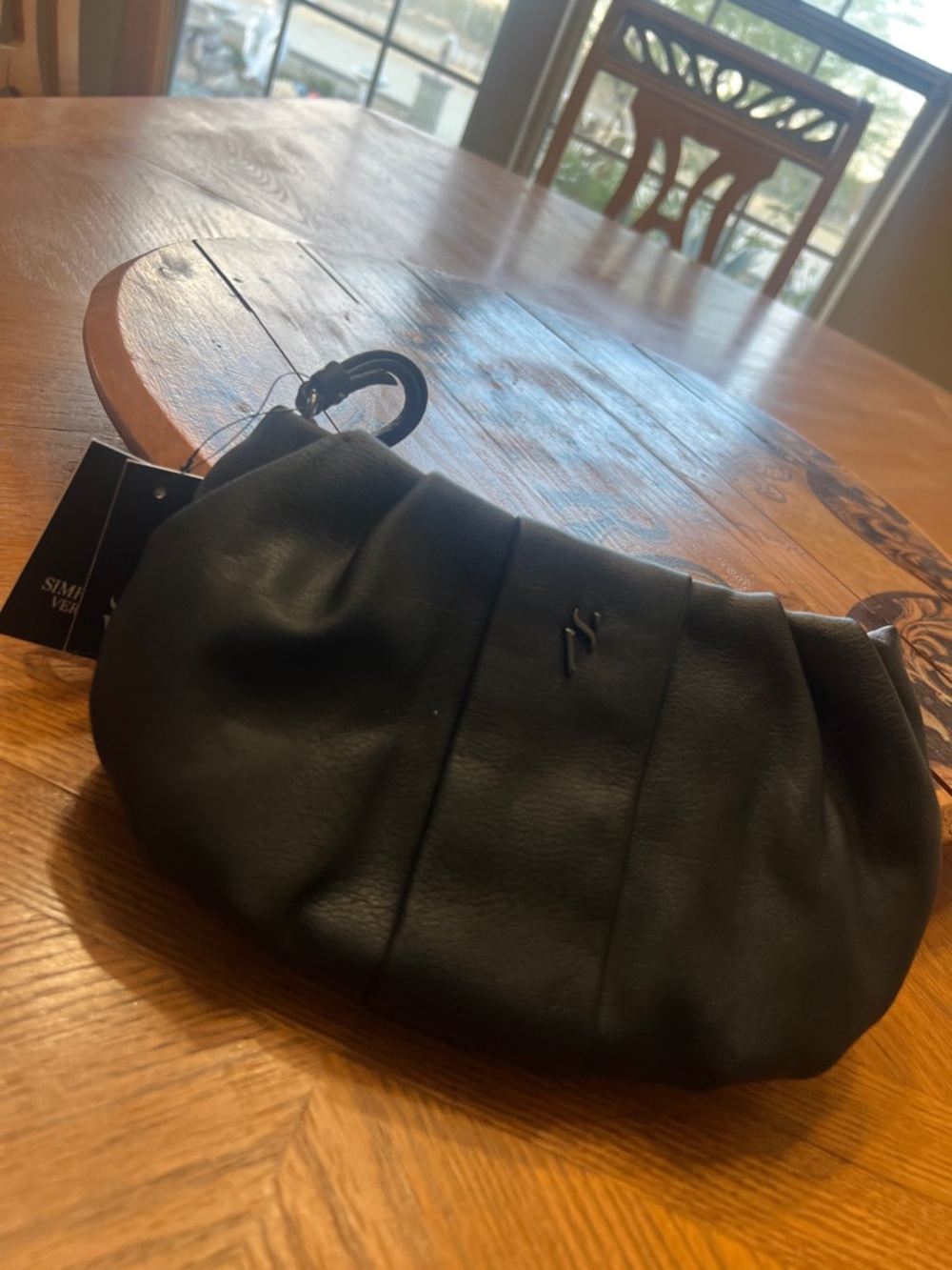 Simply Vera Vera Wang Black Small Gathered Wristlet Clutch